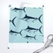 Blue Fish Summer Fishing Coastal Marlin Deep Sea Beach House Life Angler Chic Medium Scale Custom Printed Fabric by Spoonflower Various Fabrics by the Yard or Fat Quarter